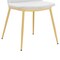 Armen Living Messina Modern White Velvet and Gold Metal Leg Dining Room Chairs, PK2 LCMSSIGLWHT - alternate 4